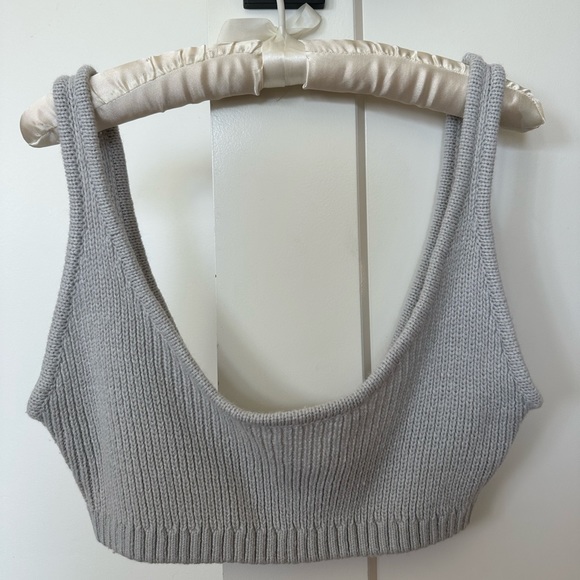 WeWoreWhat Scoop Chunky Cozy Stitch Pull On Bra Top - Grey L - Picture 4 of 6